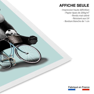 Affiche enfant amis à bicyclette  Affiche seule