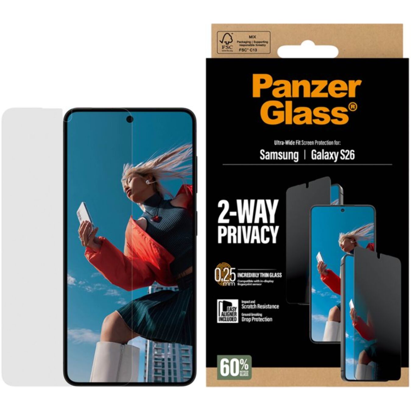 Protège écran PANZERGLASS Samsung Galaxy S26 Privacy