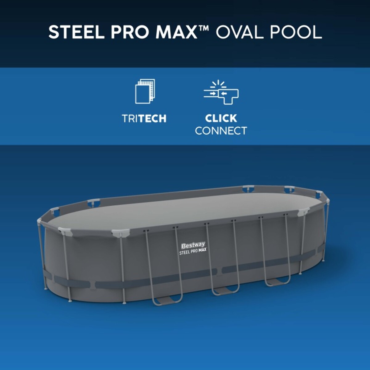 Bestway Piscine hors sol tubulaire ovale Bestway Steel Pro Max 549 x 274 x 122 cm gris