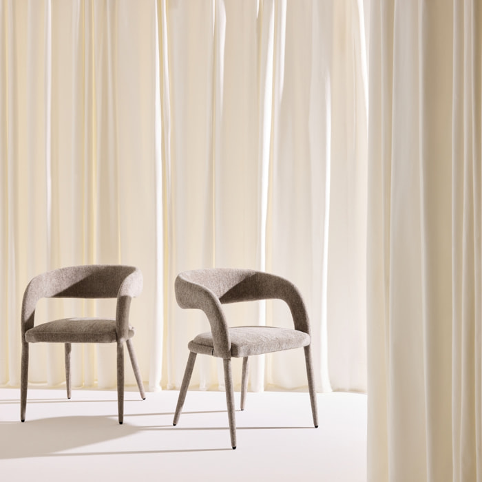 Fauteuil contemporain tissu (lot de 2) ALESSIA