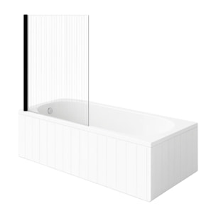 Baignoire droite VILLEROY & BOCH O.Novo 160 x 70 cm Blanc + Pare Bain gauche AURYS Raywall noir mat