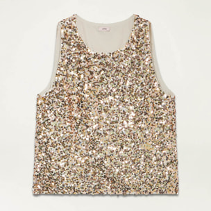 Oltre - Full sequined top - Oro