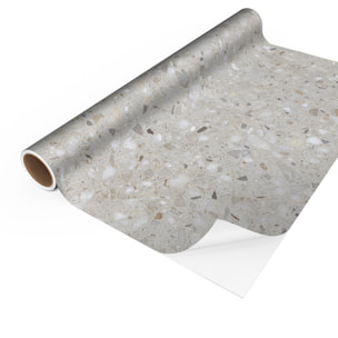 Sticker crédence adhésive - TERRAZZO GRIS BLANC - 60x200cm