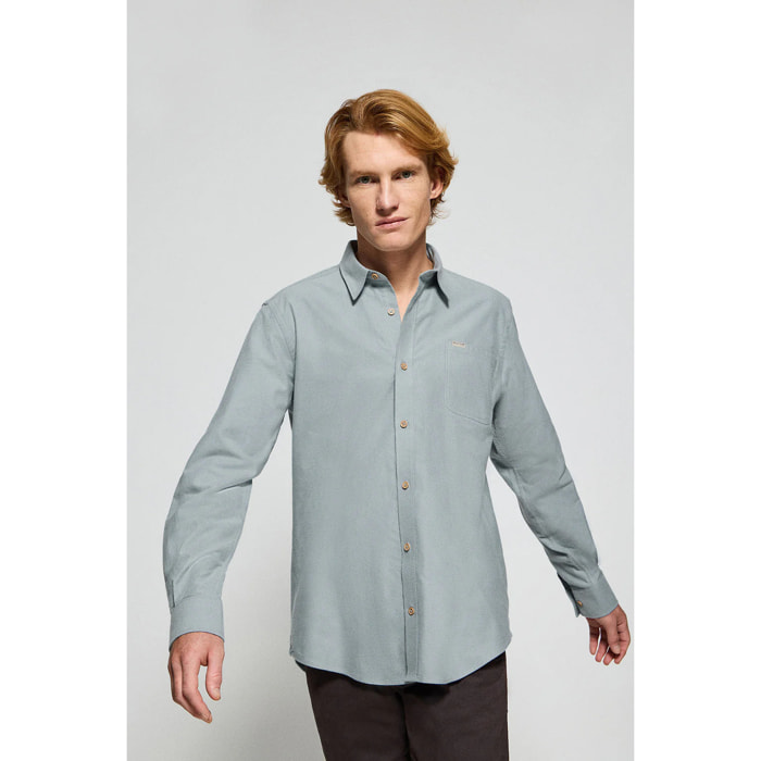 Camicia Oxford Cambridge verde con taschino e particolari Polo Club