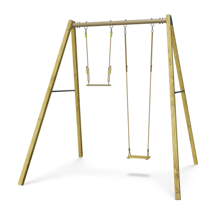 Balançoire en bois poutre métal 3 m Adulte WALTER - 2 personnes