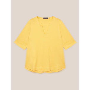 Elena Mirò - T-shirt ampia con scollo a Y - Giallo