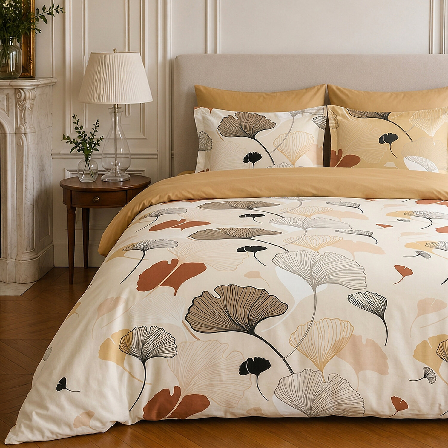 Parure housse de couette 100% coton motif floral - MINKLY