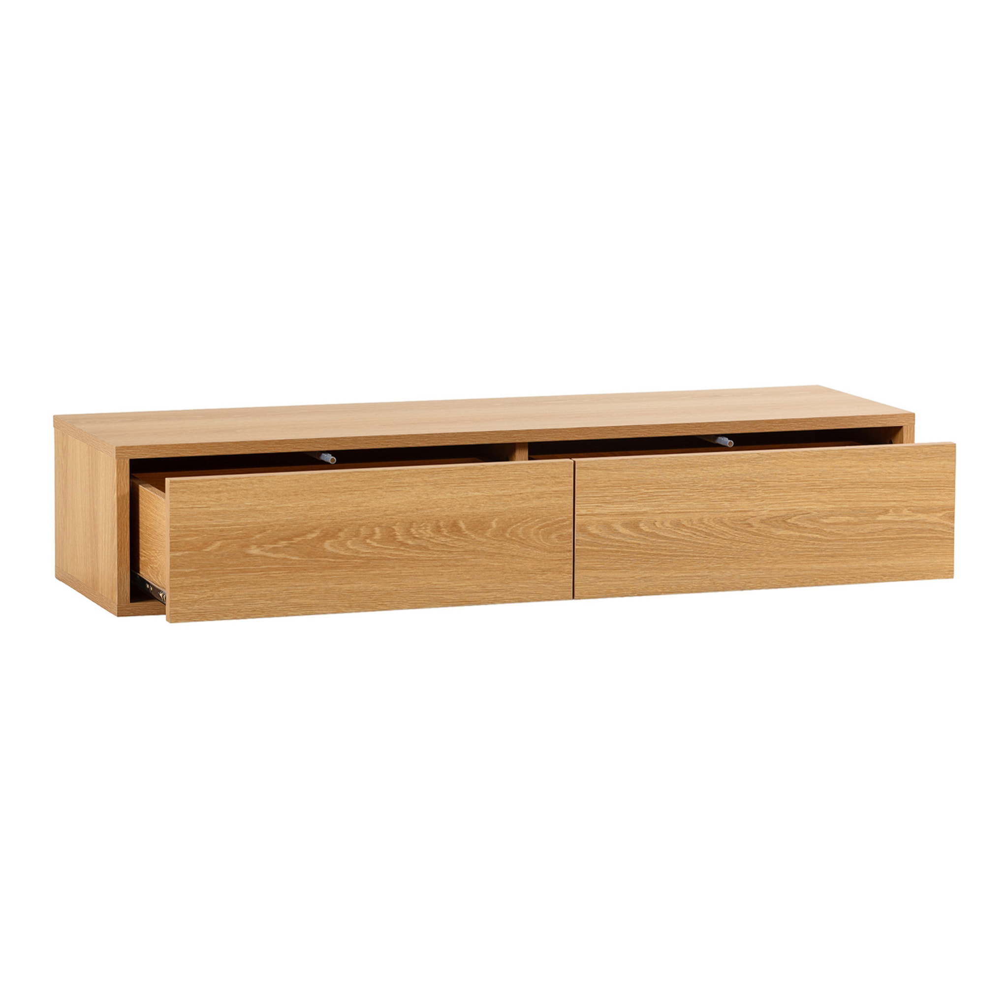 Mesa consola suspendida Auri 2 cajones efecto Roble