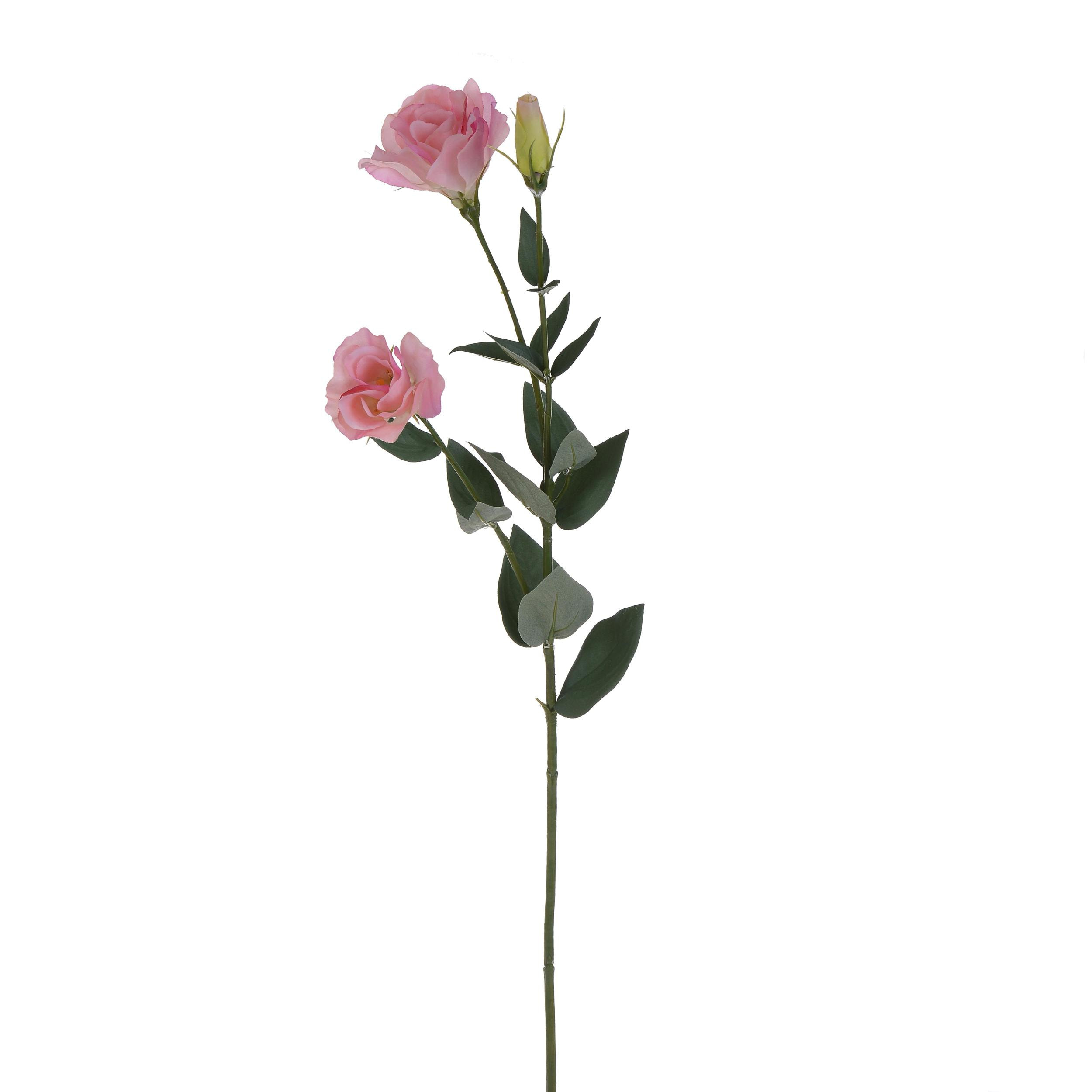 Lisianthus Composto Da 3 Fiori. Altezza 75 Cm - Pezzi 6 - 10X75X19cm - Colore: Rosa - Bianchi Dino - Fiori Artificiali