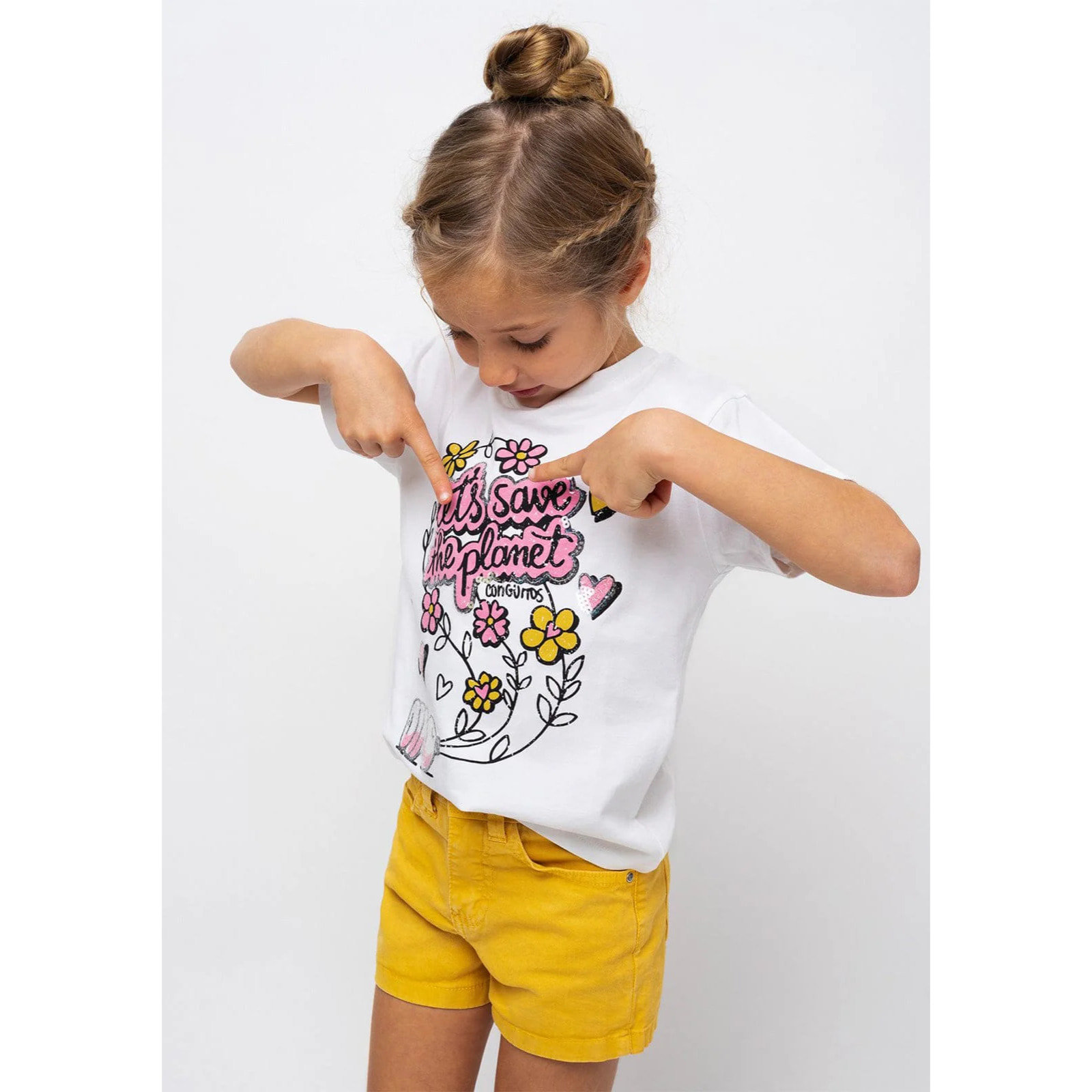 Pantalones Cortos con Bolsillo en Amarillo