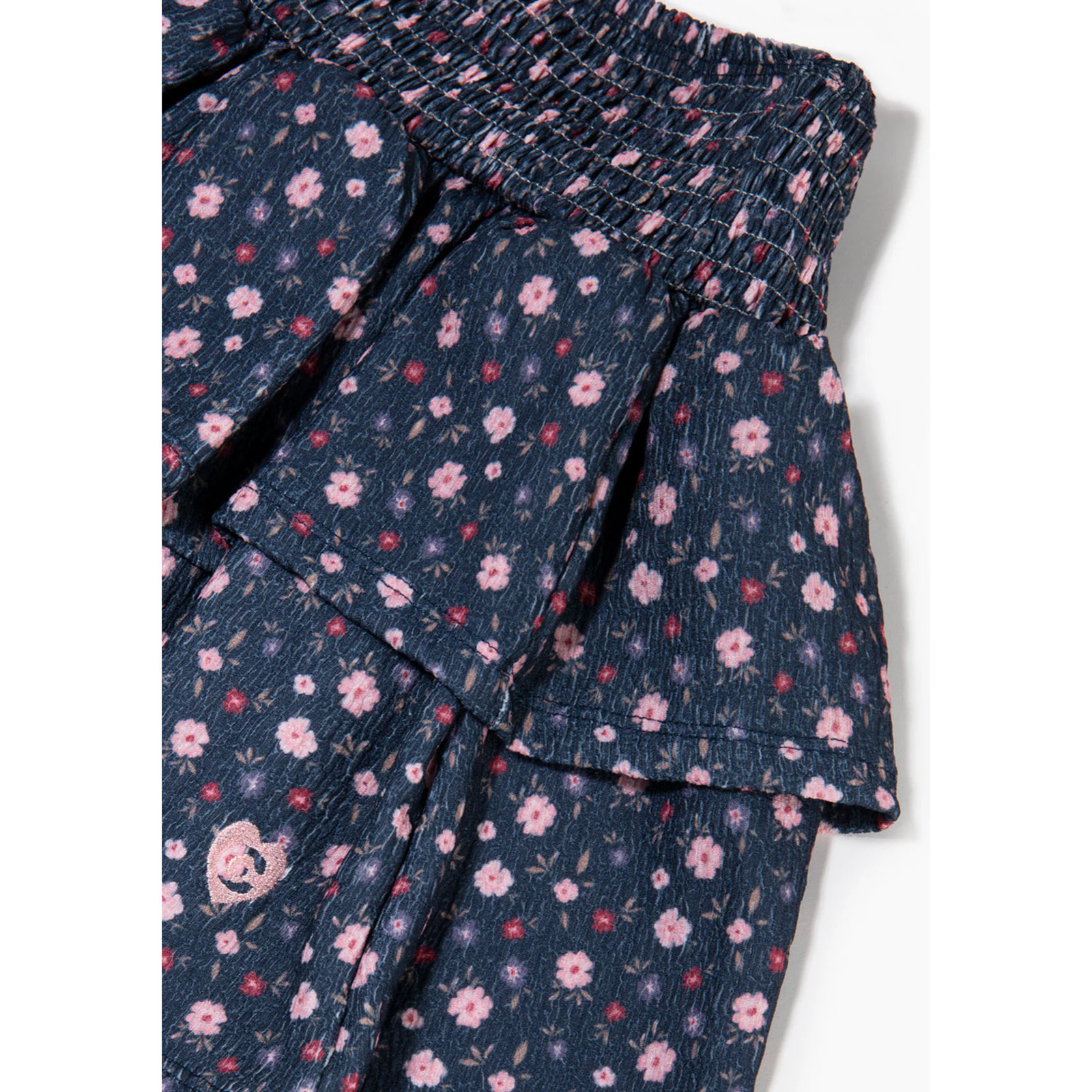 Falda niña estampado flores azul marino