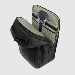 Piquadro Zaino da viaggio per PC e iPad®Pro 12,9 in tessuto riciclato e pelle, compatibile con Easyjet