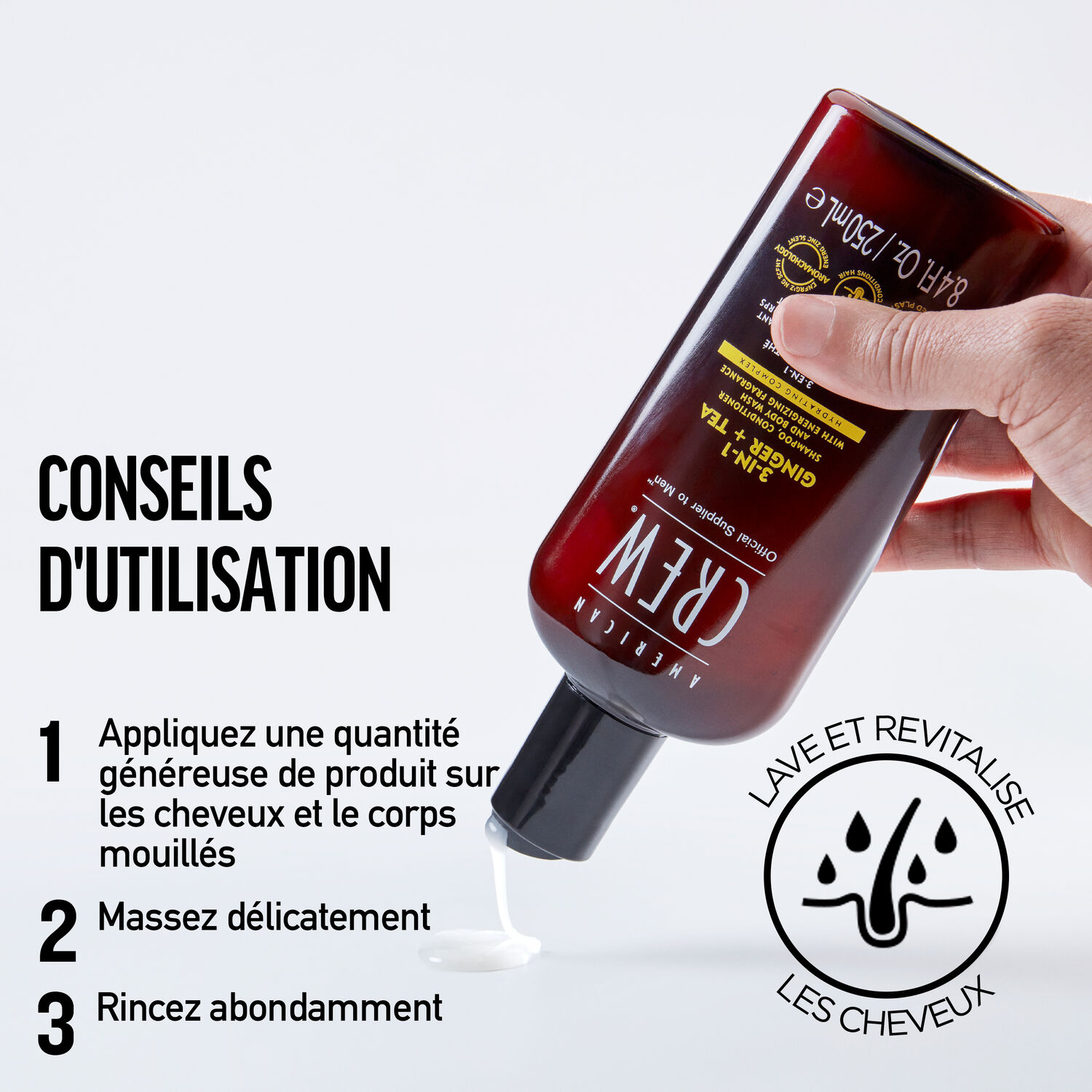 3-en-1 Gingembre Thé - Shampooing 3en1 Revitalisant et Hydratant 450 ml