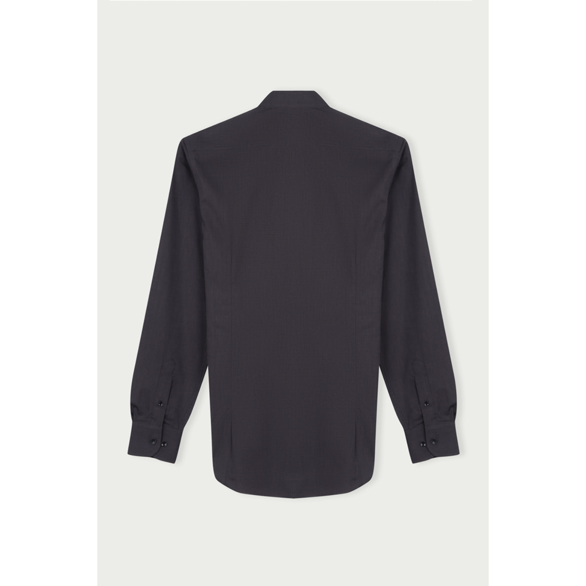 Camicia Uomo 1 Bottone Francese Slim Cotone Unito Grigio Scuro
