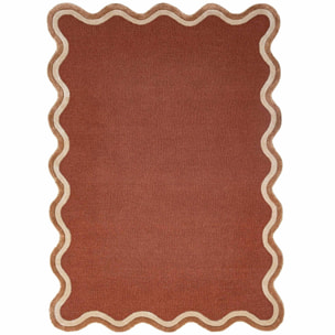 Tapis en mélange de laine à bordure festonnée RIVO