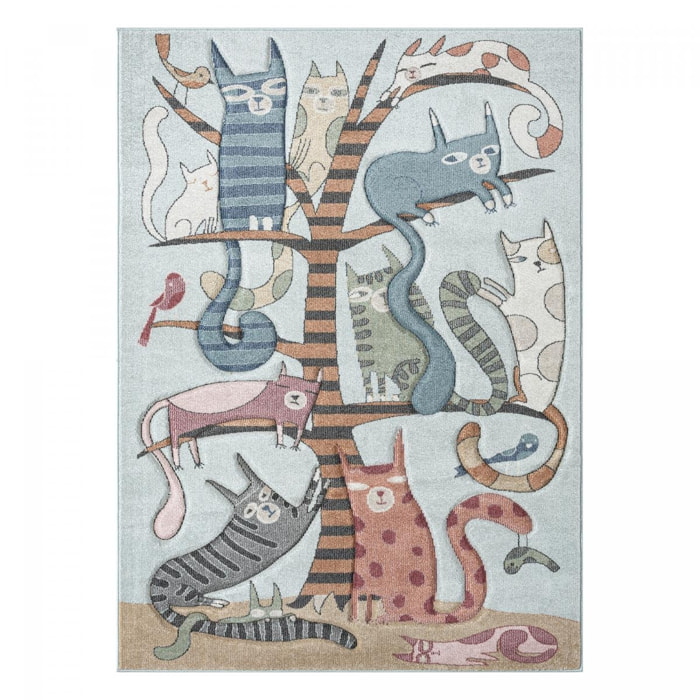 Tapis enfant tissé motif animaux REPI