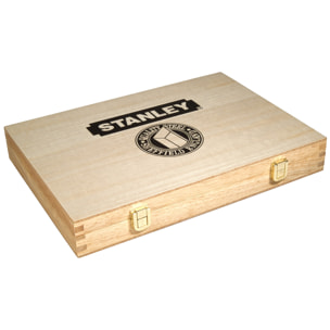 Coffret ciseaux à bois manche en bois dans son coffret, 5 pièces