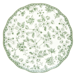 Lot de 6 assiettes dessert Lisière ronde D.21cm vert