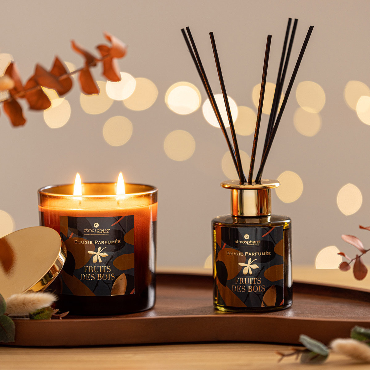 Diffuseur de parfum "Plum" en verre D9cm rouge