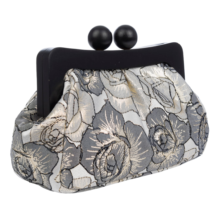 Bormida Bolso bandolera Mujer. Fabricado en madera y tela con diseños florales.