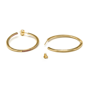 Pendientes con Circonita Brillante acabado oro 18k
