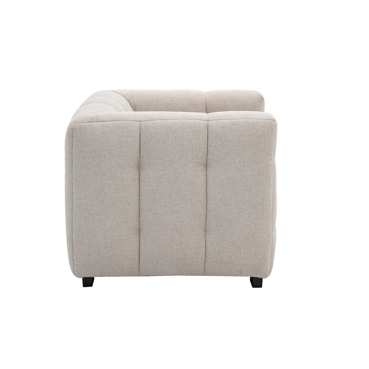 Fauteuil design en tissu effet velours texturé beige CORTO