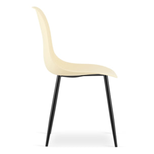 Sedia WAT moderna in crema e metallo nero