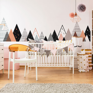 Stickers muraux enfants - Décoration chambre bébé - Autocollant Sticker mural géant enfant montagnes scandinaves RAFIKA