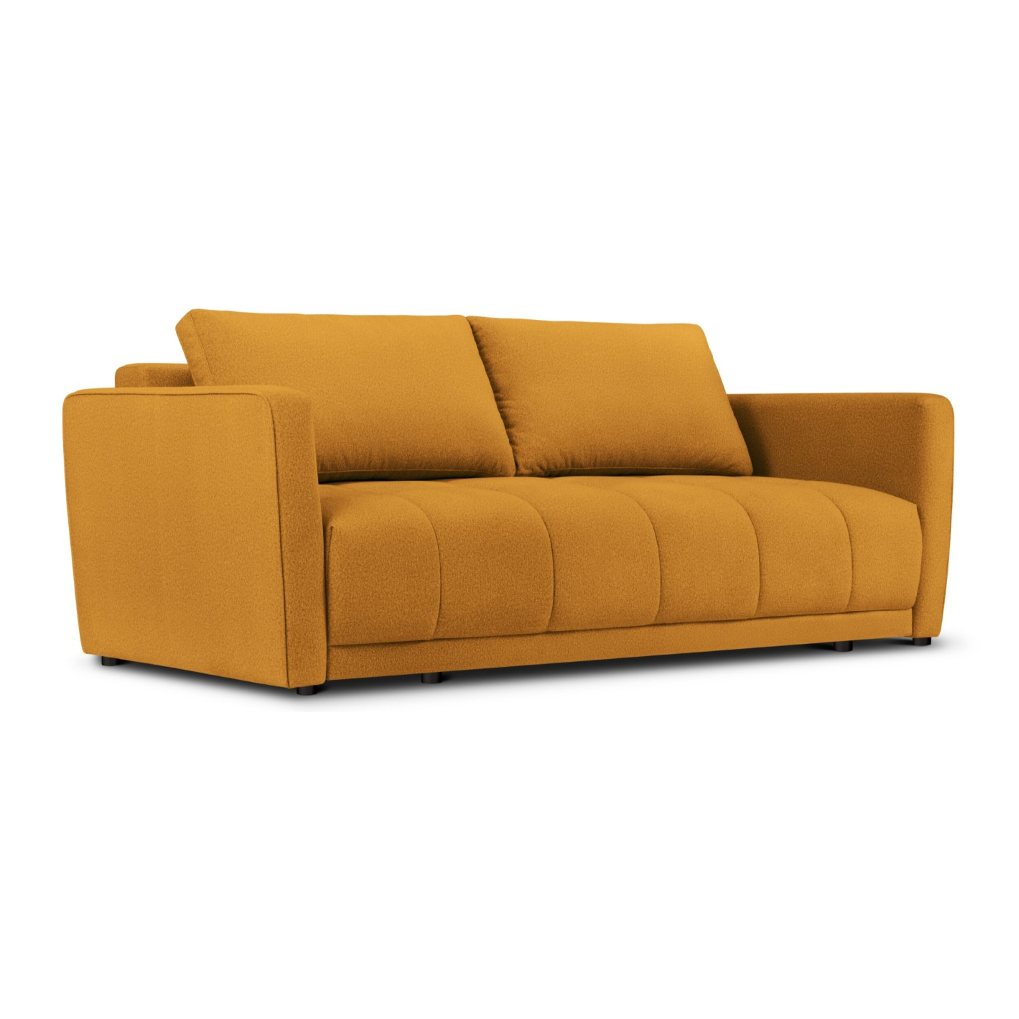 Canapé convertible avec coffre de rangement "Madrid" 3 places en tissu structurel or