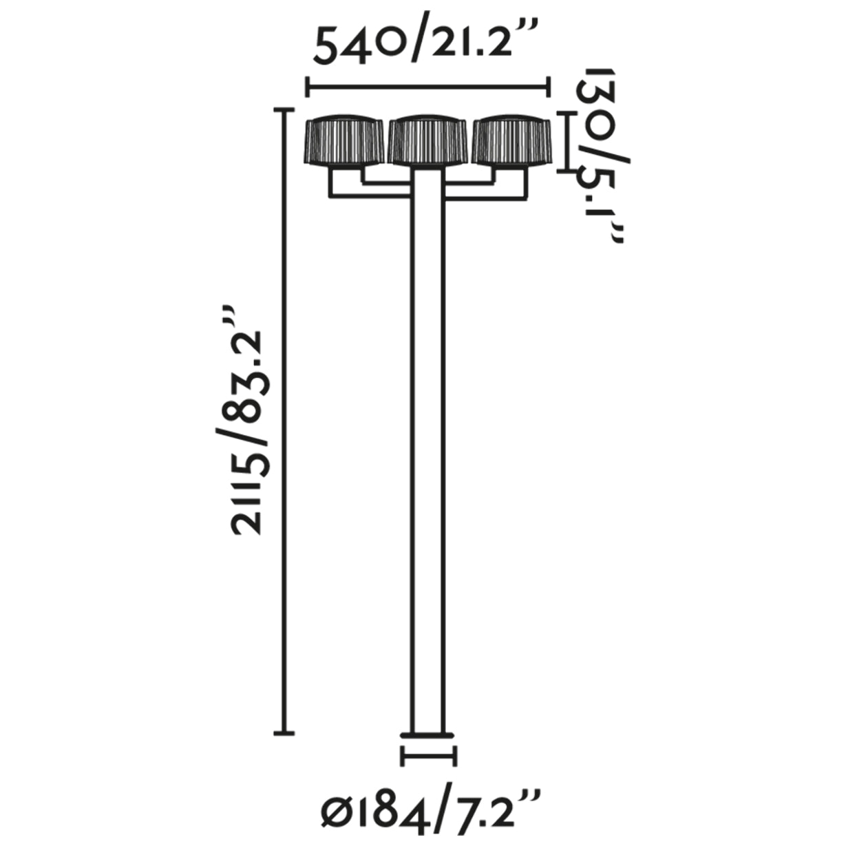 MUFFIN Lampadaire extérieure gris foncé 3XE27