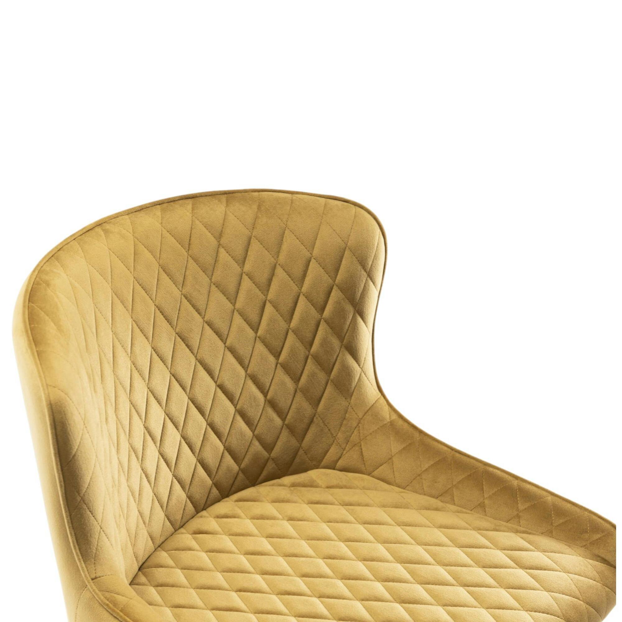 Chaise de bar velours moutarde (lot de 2) ARLINGTON