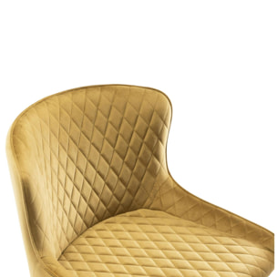 Chaise de bar velours moutarde (lot de 2) ARLINGTON