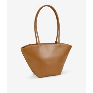 Bolso tote cuero con cremallera