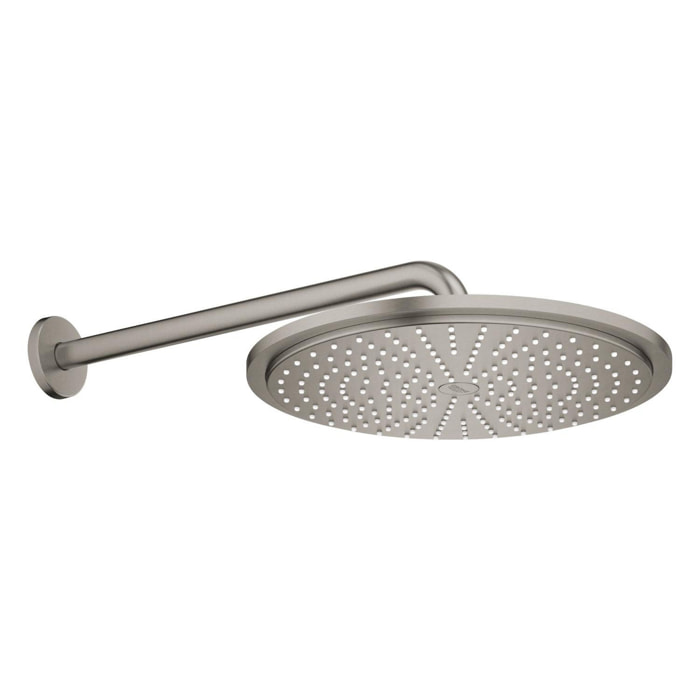 Ensemble douche de tête et bras 380 mm, 1 jet - Hard Graphite brossé