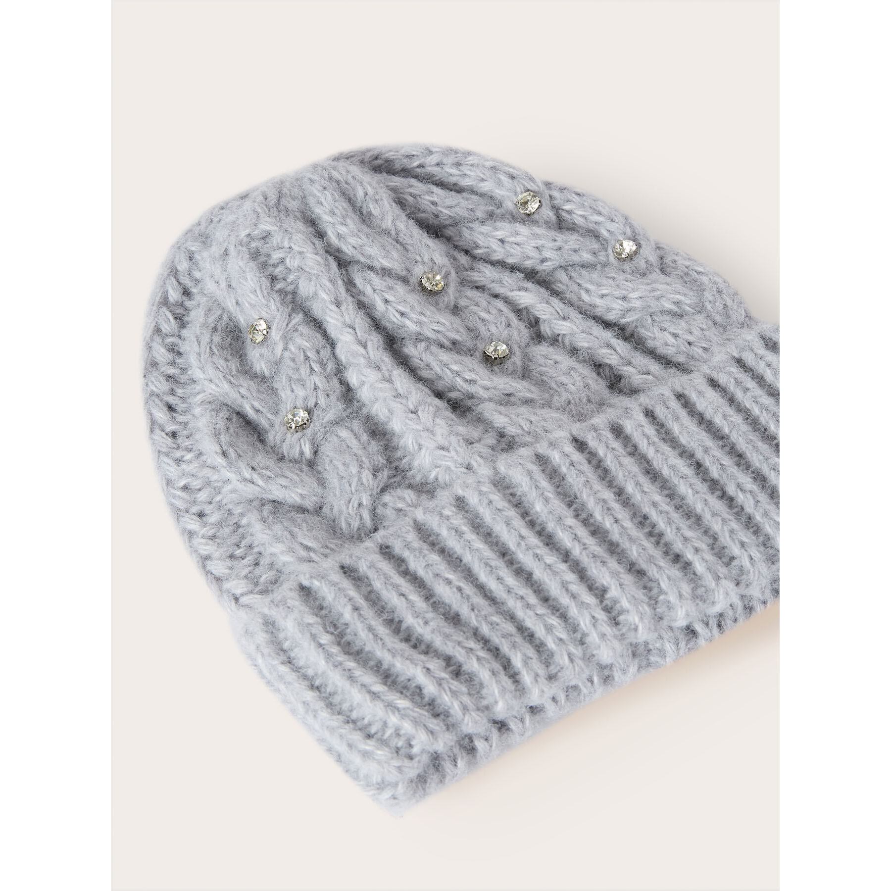 Motivi - Set sciarpa e berretto con pietre crystal - Grigio