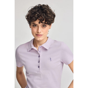 Polo lavanda a maniche corte in cotone con ricamo Rigby Best