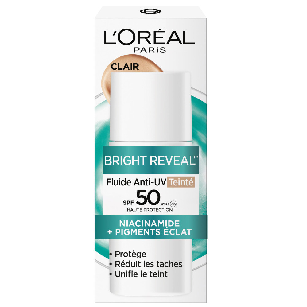 L'Oréal Paris Bright Reveal Fluide Anti-UV SPF 50 Teinte Claire Niacinamide 50ml