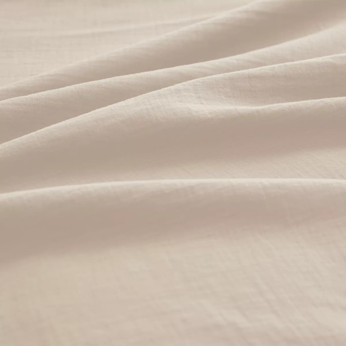 Drap housse b30 gaze de coton lavé uni blanc Malia neige