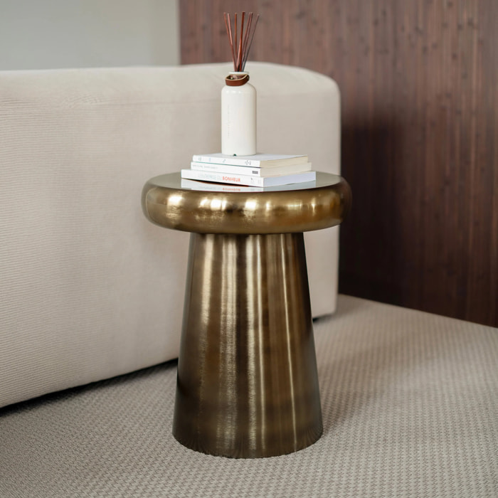 Table d'appoint ronde en métal doré D40 cm - Anouk