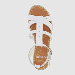 Sandalias de Piel - Blanco - Tacón: 5 cm