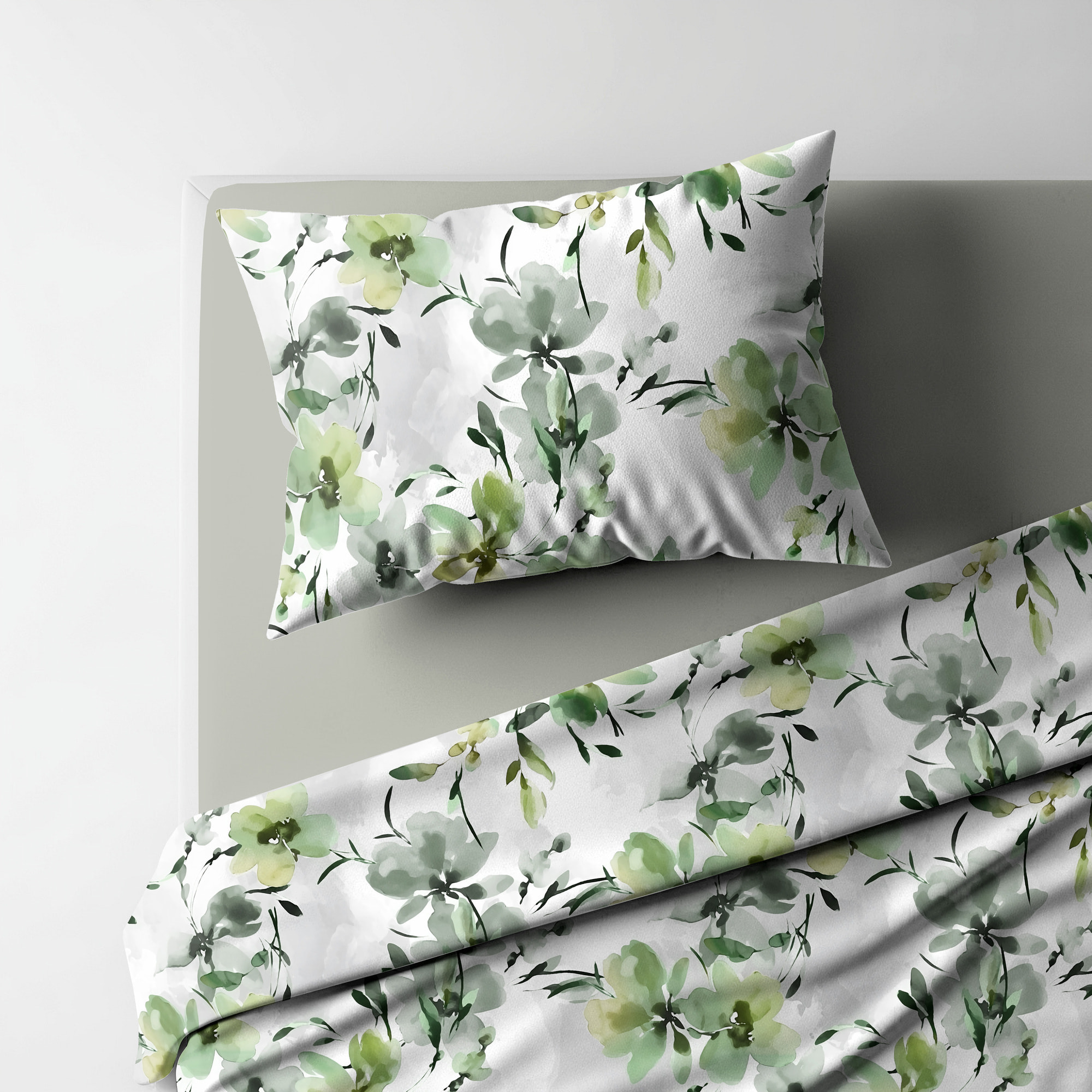 UNO CASA DESIGN Completo Letto Dec.Monaci_Matrimoniale_Verde