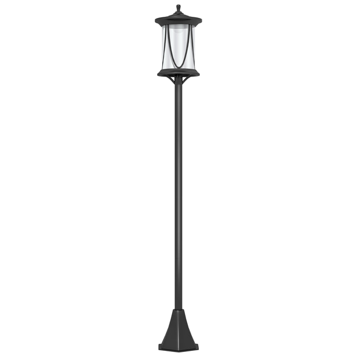 Farola Solar Luz Solar de Exterior con Panel Solar Encendido y Apagado Automático IP44 para Terraza Patio 17x17x127 cm Negro