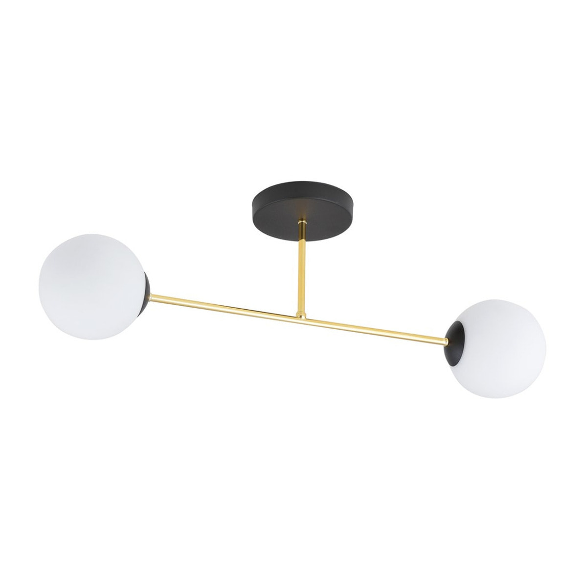 Lampada a sospensione MAGNUM in oro e vetro opalino