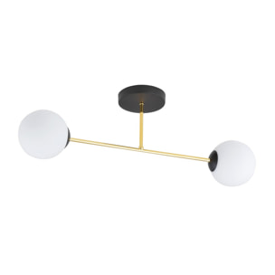 Lampada a sospensione MAGNUM in oro e vetro opalino