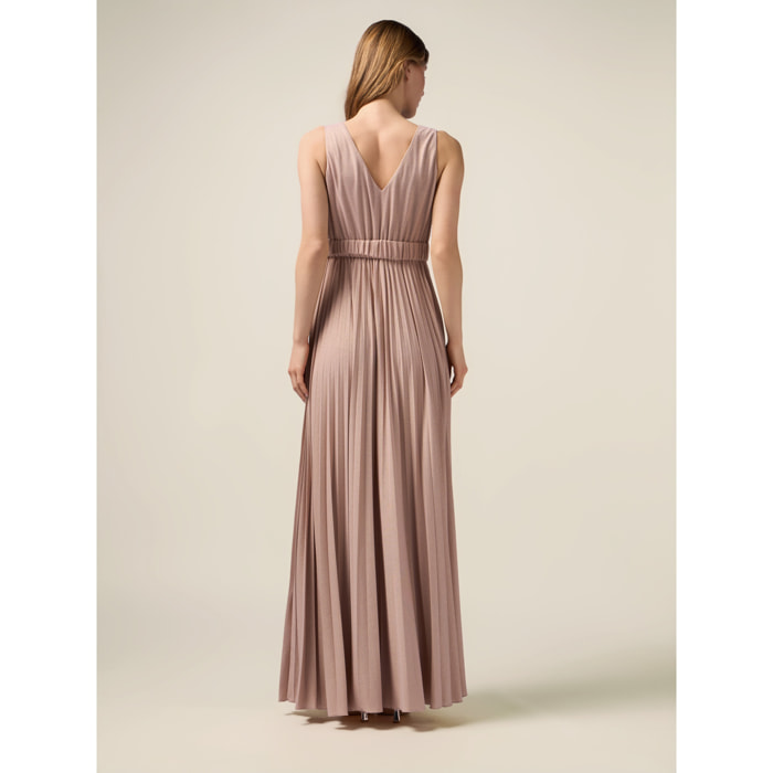Oltre - Vestido largo con corpiño bordado - Rosa