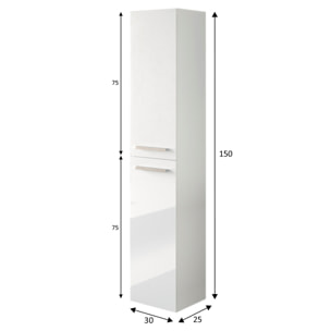 Columna de baño Alise 2p color Blanco Lacado, 30 cm (ancho) x 25 cm (fondo) x 150 cm (alto)