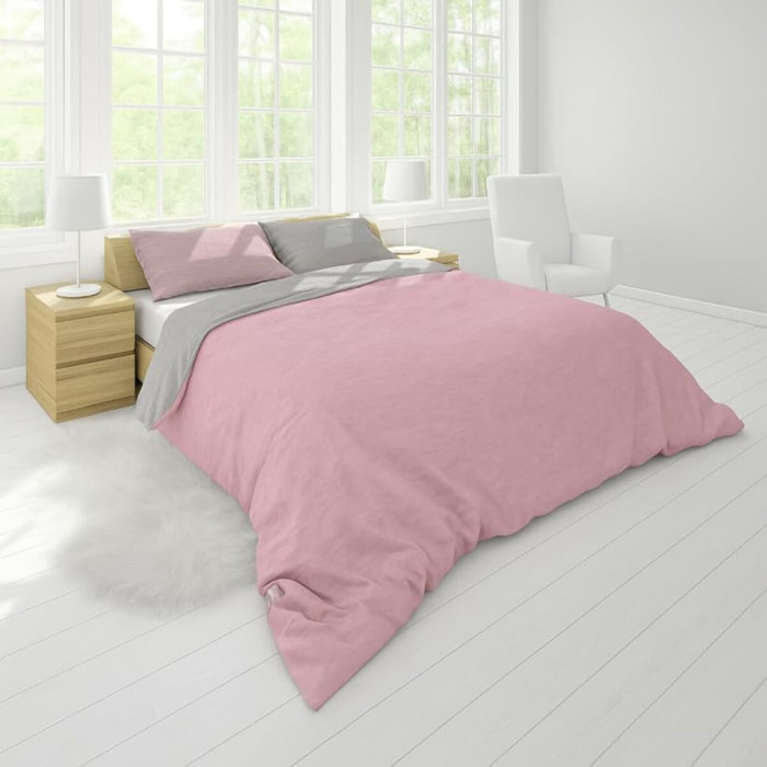 Set copripiumino singolo in flanella di cotone caldo e morbido, double face tinto filo con federa, ideale per inverno, tessuto avvolgente e confortevole, resistente ai lavaggi, pratico e traspirante, soluzione calda per la biancheria da letto