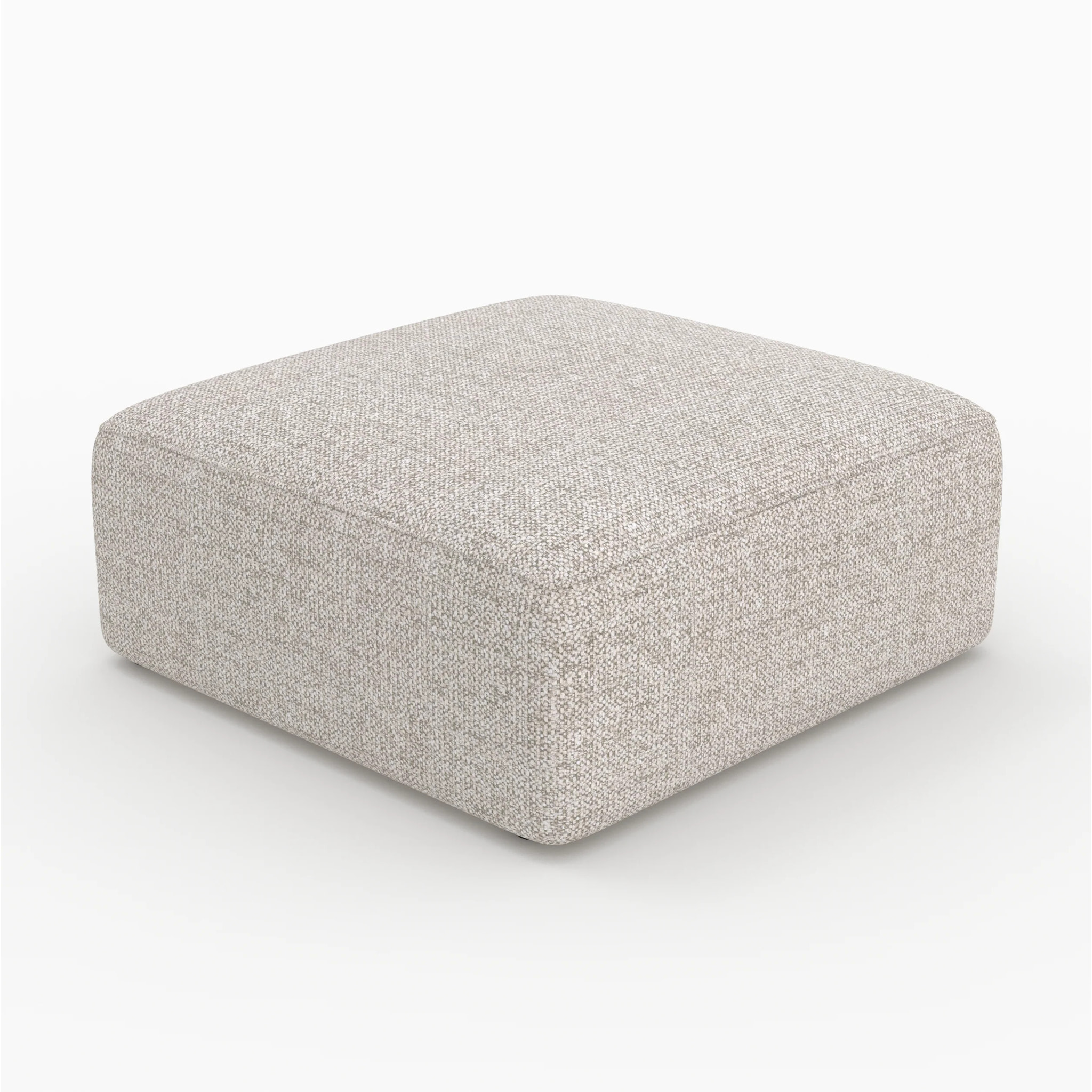 Pouf carré pour canapé modulable en tissu beige - Hestia