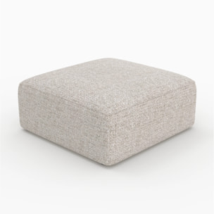 Pouf carré pour canapé modulable en tissu beige - Hestia
