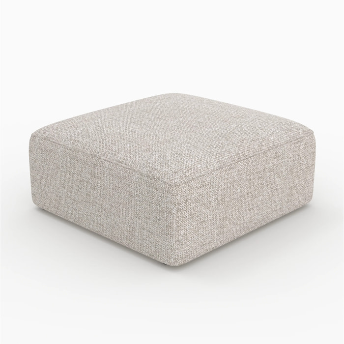 Pouf carré pour canapé modulable en tissu beige - Hestia